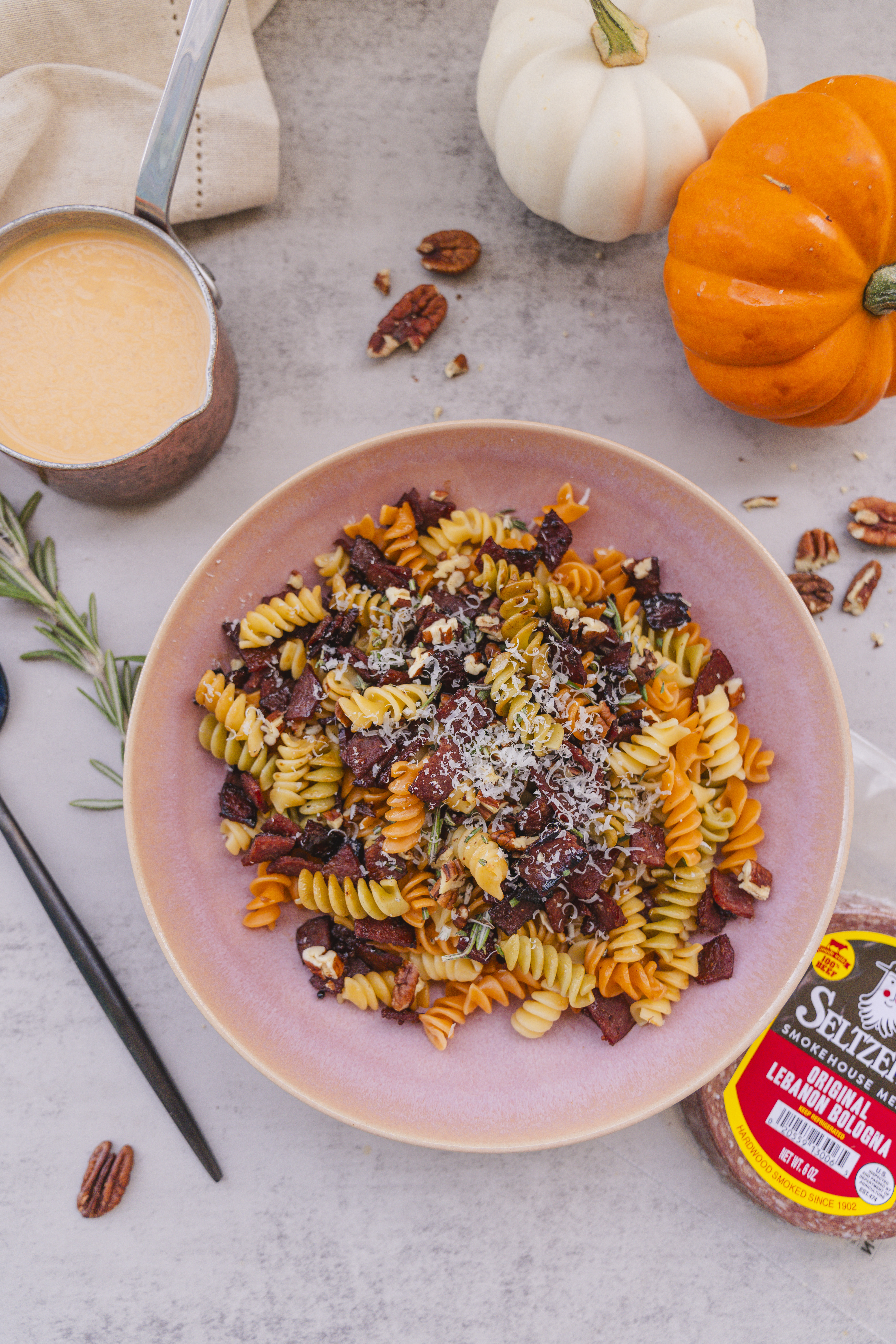 Pumpkin and Lebanon Bologna Pasta